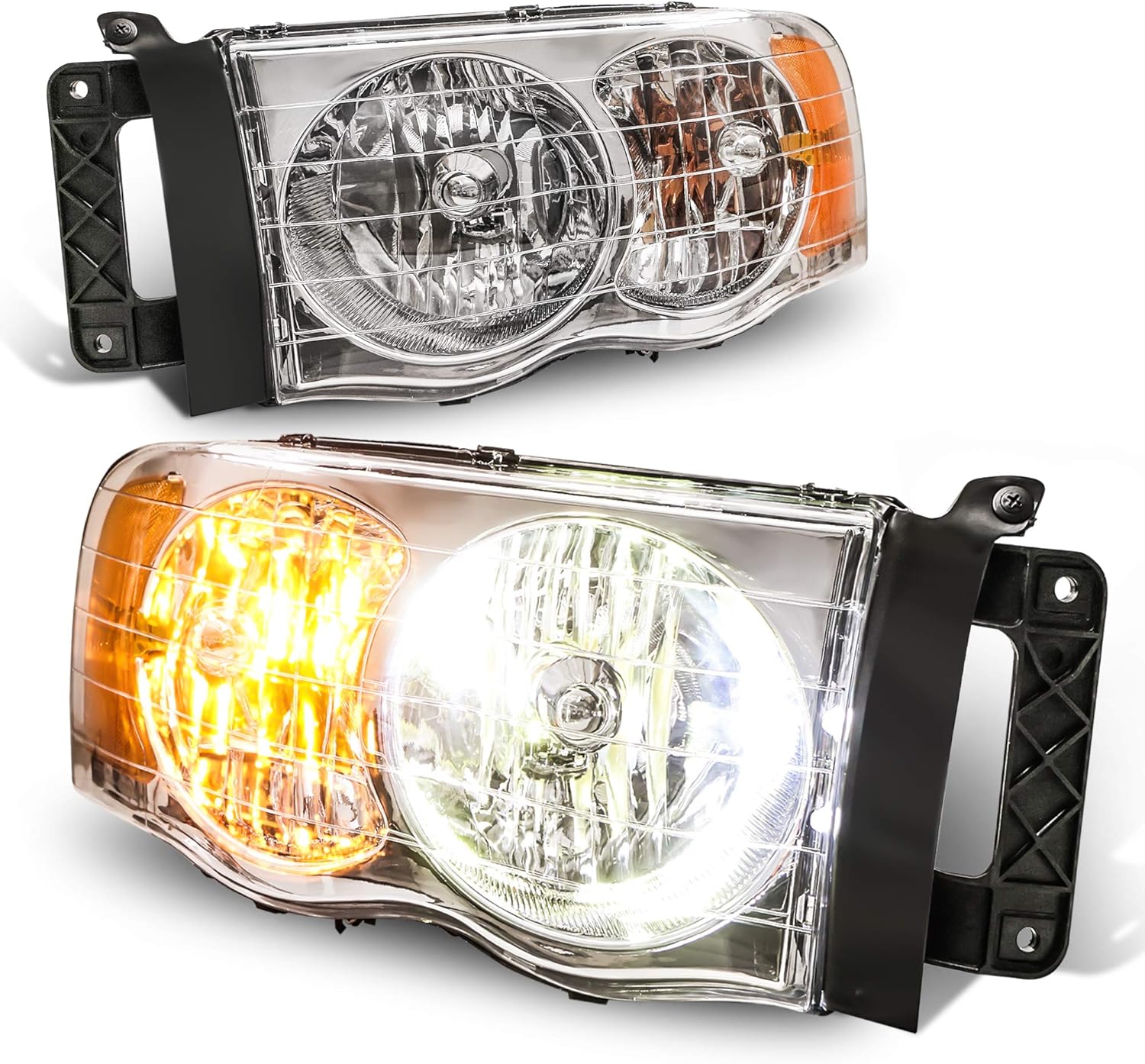 Chrome Housing with Amber Reflector Front Lamp Front Lamp MOSTPLUS