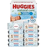 Huggies Natural Care Cucumber, Aloe and Vitamin E Baby Wipes, Hypoallergenic, Scented, 10 Flip-Top Packs (560 Wipes Total), P