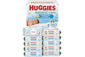 HUGGIES Baby Wipes, Huggies Natural Care Refreshing, SCENTED, Hypoallergenic, 10 Flip-Top Packs, 560 Count