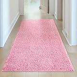THE RUGS Living Room Shaggy Rug Pink 80x150 cm 30 mm Thick Polypropylene view 4