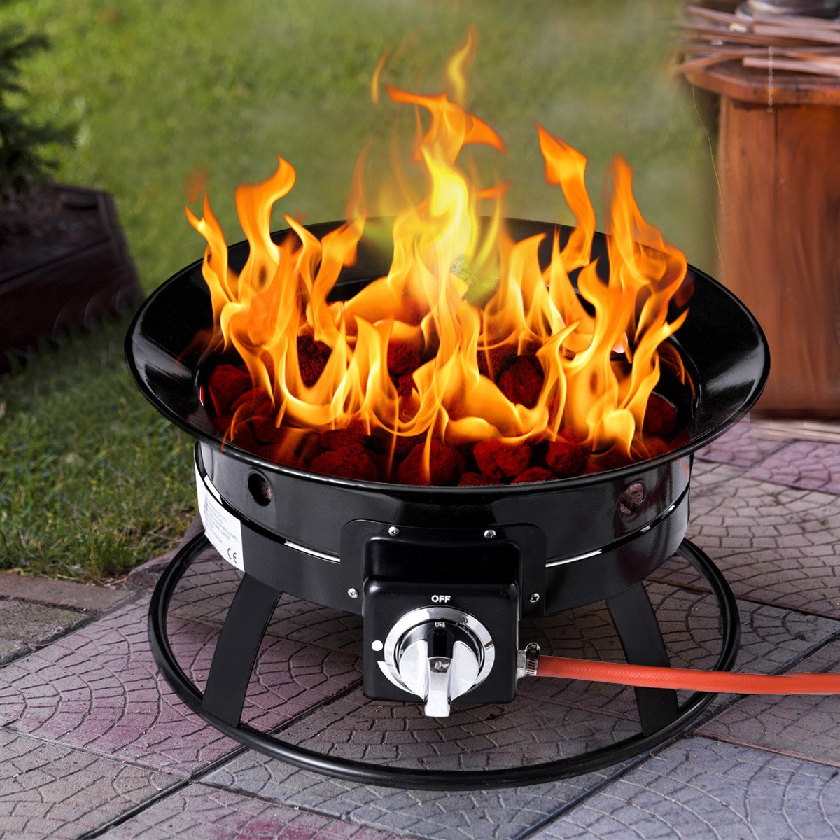 Costway Outdoor Gas Fire Pit Portable 58 000 Btu Propane Patio