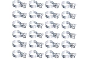 KINNAN 24 Pack 2-3/8'' Galvanized Steel Chain Link Tension Bands with Required Bolts and Nuts, Chain Link Fence Brace Band for Fence, Gate, Posts, Rust-Resistant, Easy to use