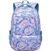 BLUEFAIRY Kids Backpack for Girls Elementary Primary Middle School Bags for Aged 8-10 for Teens Childs Bookbags Back to School Book Bags Cute Mochilas para Niñas Tie-dye Violet