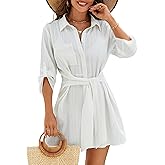 Blooming Jelly Womens Swimsuit Coverup Bikini Bathing Suit Cover Up Tie Side Beach Dress Shirt