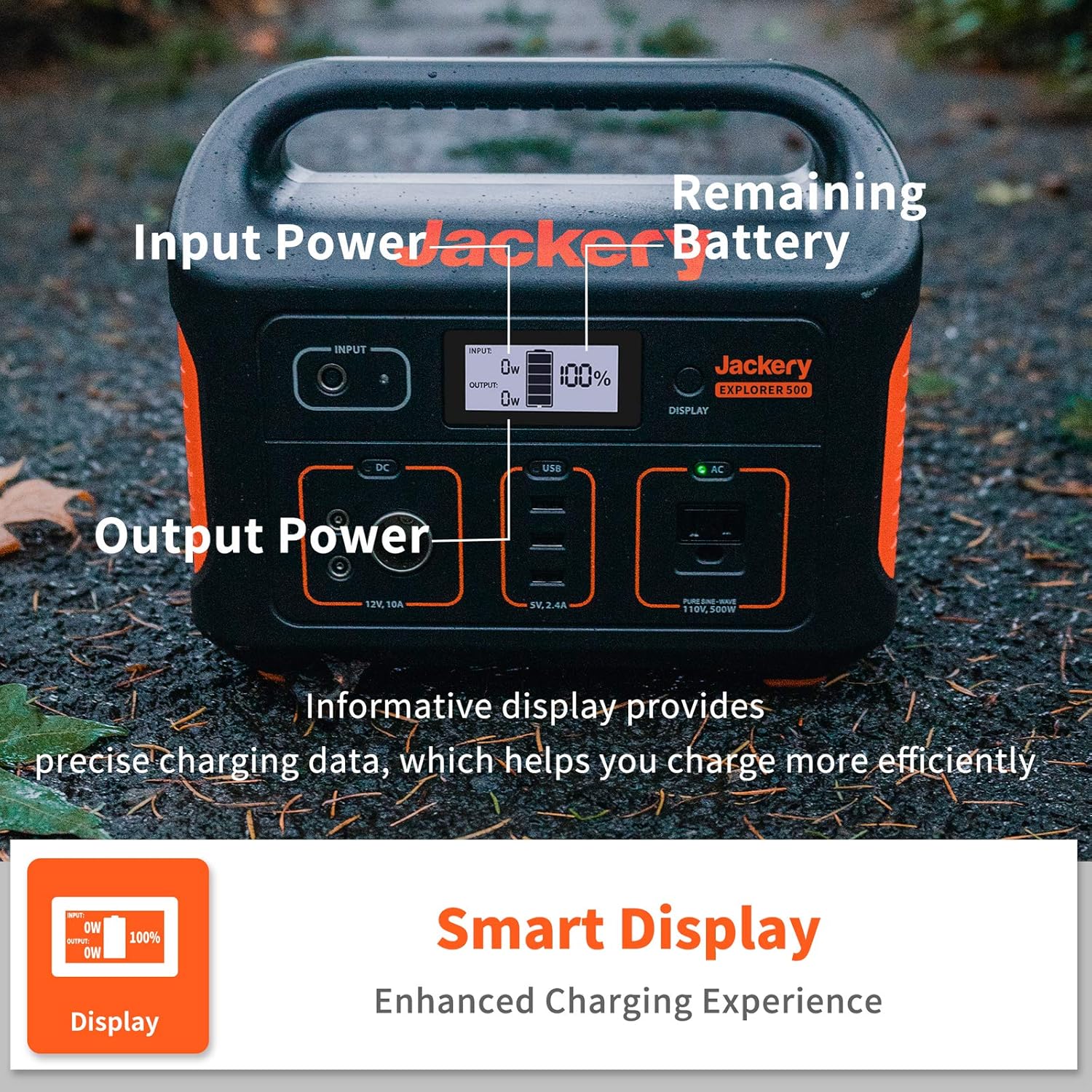 Jackery Portable Power Station Explorer 500, 518Wh Outdoor Solar Generator Mobile Lithium Battery Pack with 110V/500W AC Outlet (Solar Panel Optional) for Road Trip Camping, Outdoor Adventure : Garden & Outdoor