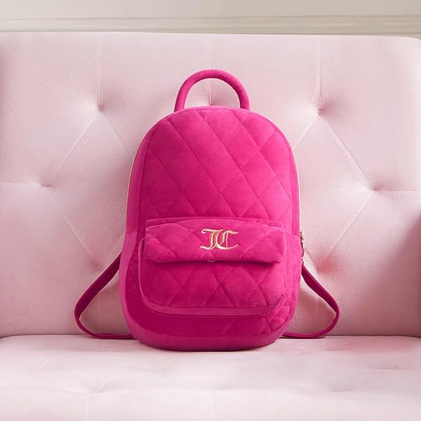 Juicy Couture Backpack + Mini Coin Purse Logo Wordplay Bag Pink Full Size New s-l400.png main image 3