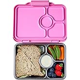 Yumbox Prêt Stainless Steel Bento Lunch Box, 3 Compartment, Secure Seal, BPA-Free, Dishwasher Safe, Compact & Lightweight for Kids & Adults, School & Office Lunch, Portion Control (Versailles Pink)