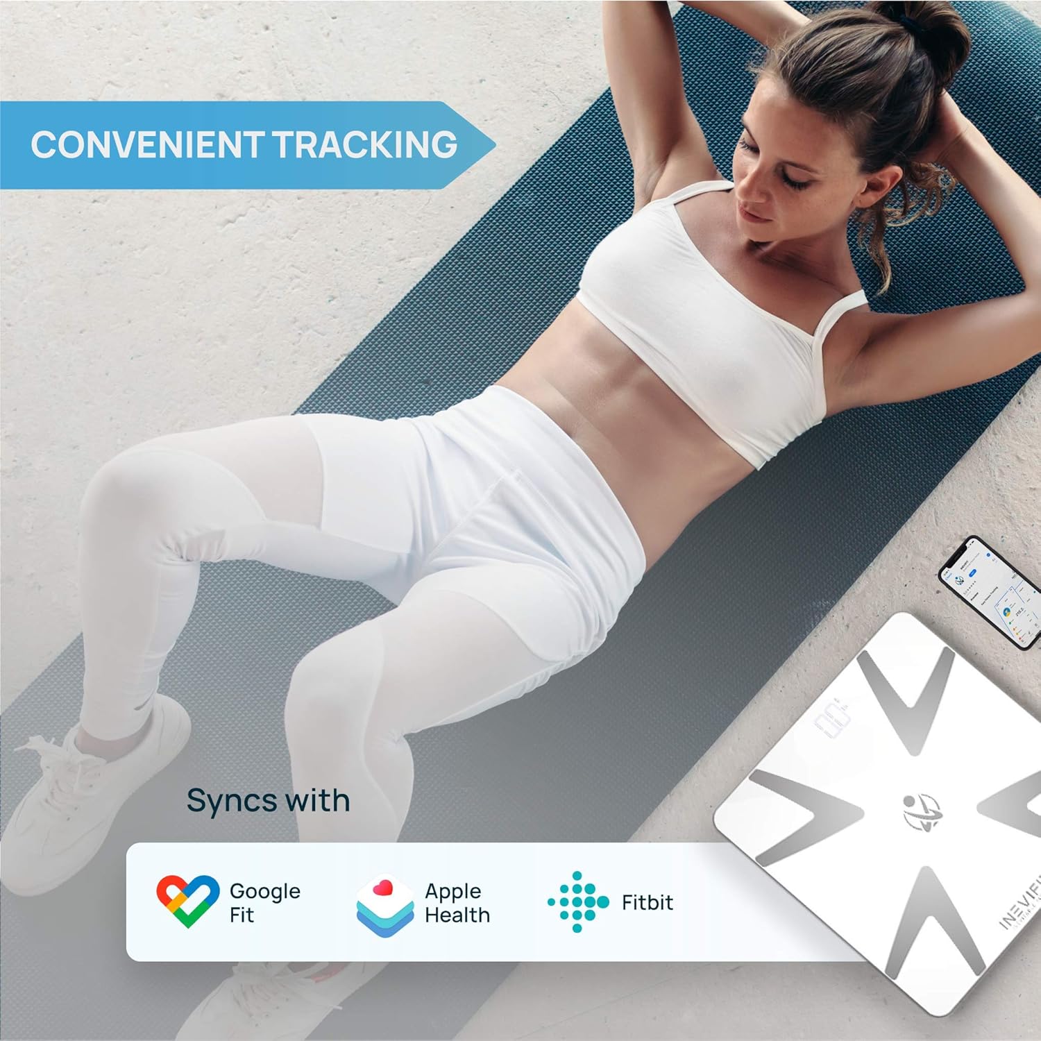 INEVIFIT Smart Body Fat Scale, Highly Accurate Bluetooth Digital Bathroom Body Composition Analyzer, Measures Weight, Body Fat, Water, Muscle, BMI, Visceral Fat & Bone Mass for Unlimited Users: Health & Personal Care