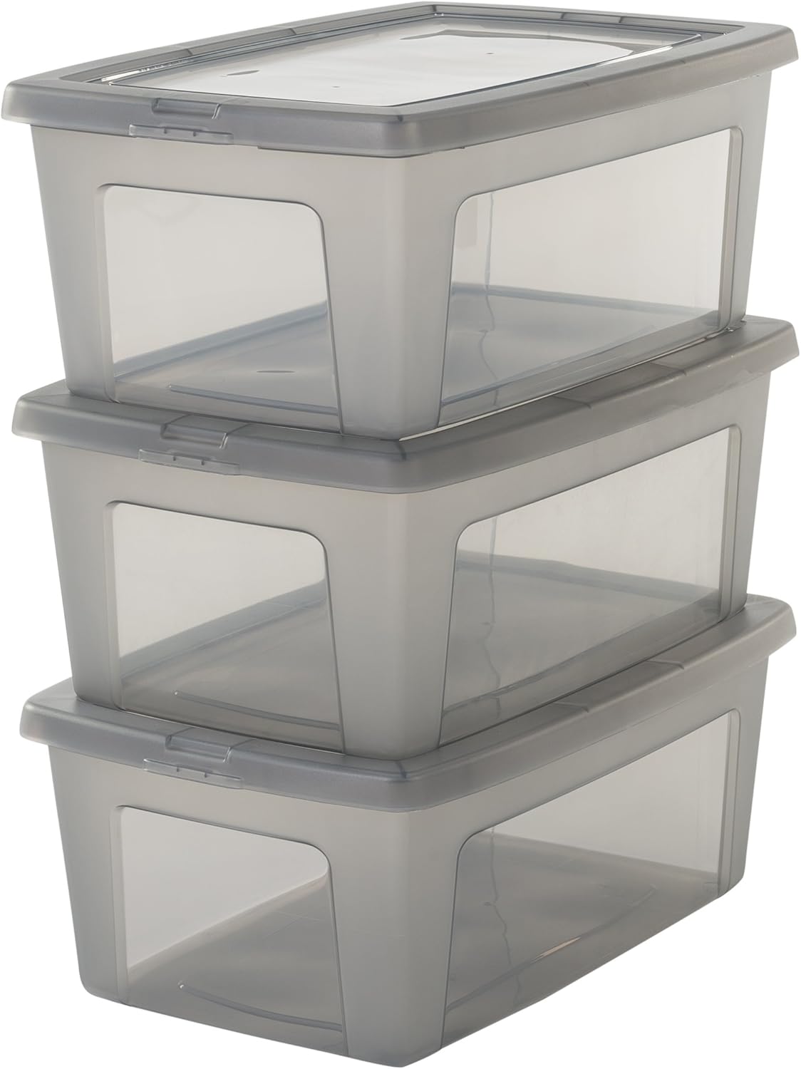 Iris Ohyama, Set of 3, Storage boxes, 11 L, seethrough, stackable