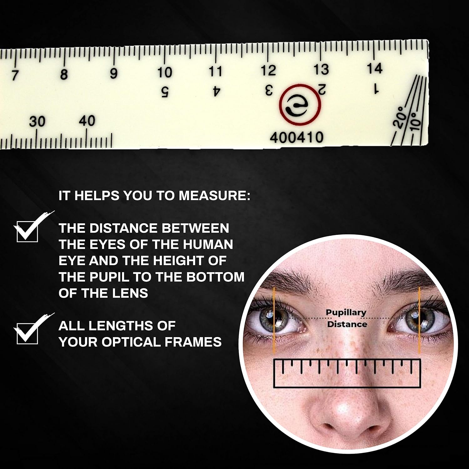 Sports Vision's Multipurpose PD Optical Ruler for Reading Pupil Distance Meter Eye Ophthalmic, Rosa, S - Image 4