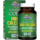 Garden of Life Raw Calcium Supplement for Women and Men - Vitamin Code Made from Whole Foods with Magnesium, K2, Vitamin D3 and Vitamin C plus Probiotics for Digestion, 120 Capsules