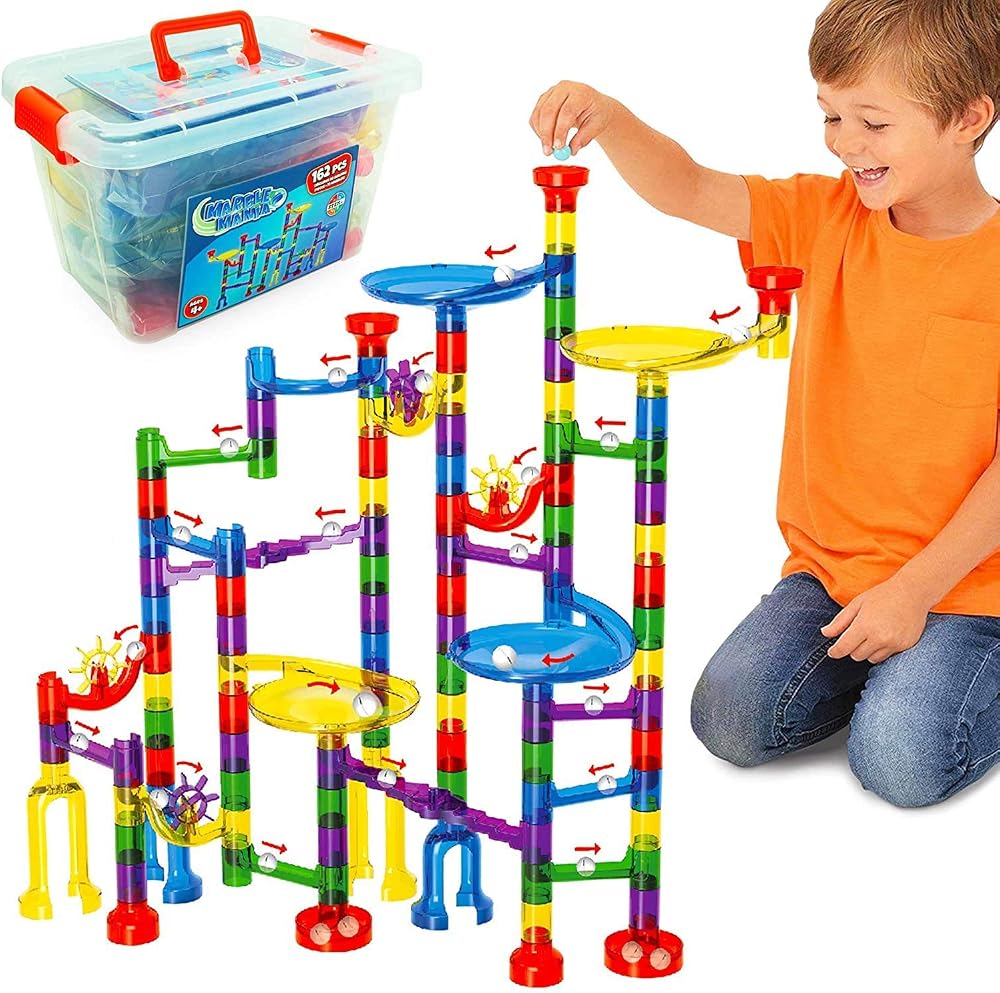 Marble Mania Marble Run 162 Pieces with Storage Tub Educational STEM Toy