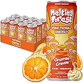 Melting Forest Mushroom Energy Drink, L-Theanine, Cordyceps & Lion's Mane, 150mg of Caffeine, Energy & Focus, Cognitive Function & Mental Clarity, Orange Cream (12 Pack)