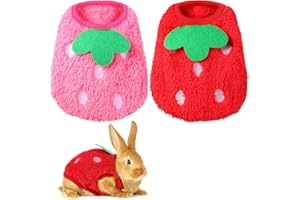 Amaezorx Guinea Pig Clothes 2 Pack - Warm Cozy Vest & T-Shirt Outfits for Small Animals Rabbit Ferret Bunny Kitten Chihuahua,
