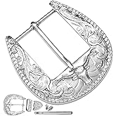 RechicGu 3Pcs Western Replacement Belt Buckle 1.5"(38mm) LongHorn Bull Single Prong Buckle Rodeo Belt Accessory for Men Women