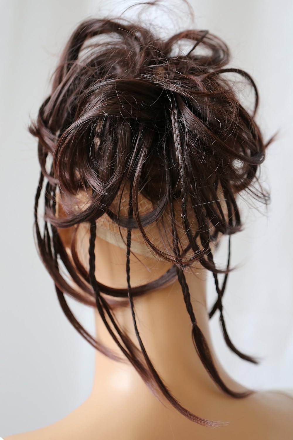 CAISHA XXL Scrunchie Messy Bun Hairpiece Braided Updo Slightly Wavy Voluminous Dark Brown G7D, dark brown #2T33 G7D, Petite - Image 5