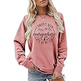 Semisun I Haven't Been Everywhere But It's On My List.Sweatshirts Women Mountain Pullovers Funny Sayings Trip Tops