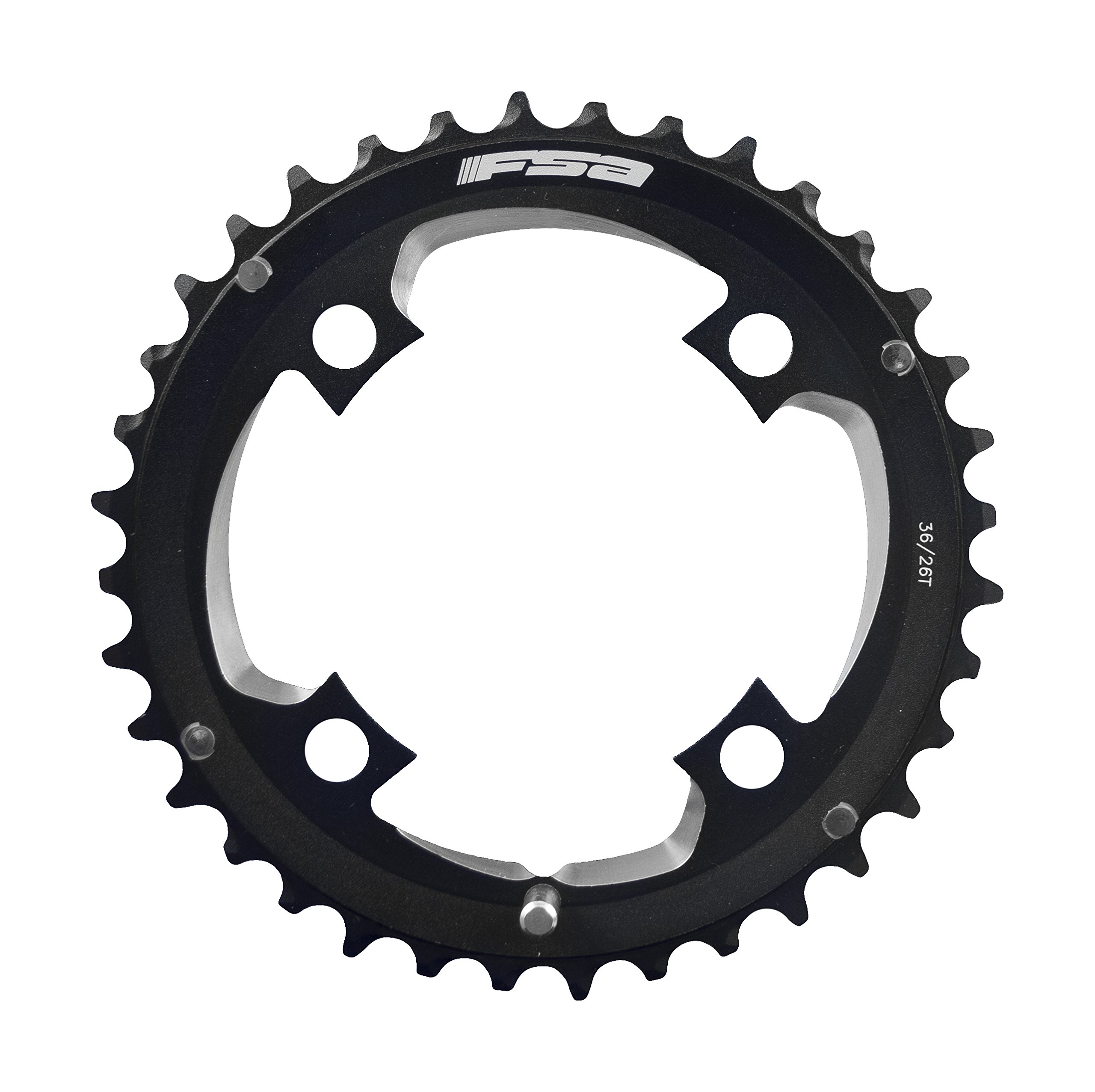 FSA Unisex Adult Comet Modular 2x11 Mtb Chainring - Black, 96 × 36T (24T)