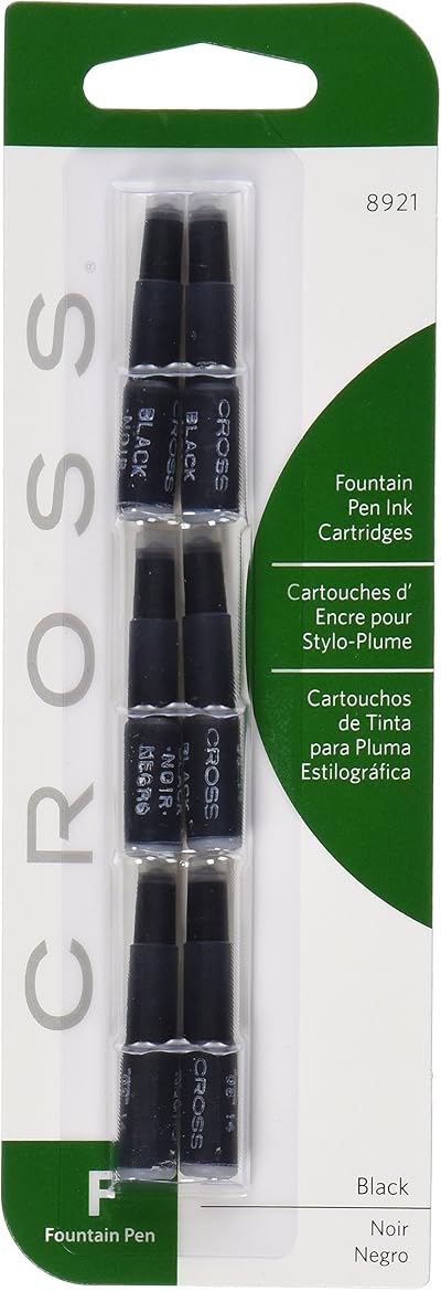 CROSS Refill Ink Cartridge Black Ink Ref 89214D Pack of 6