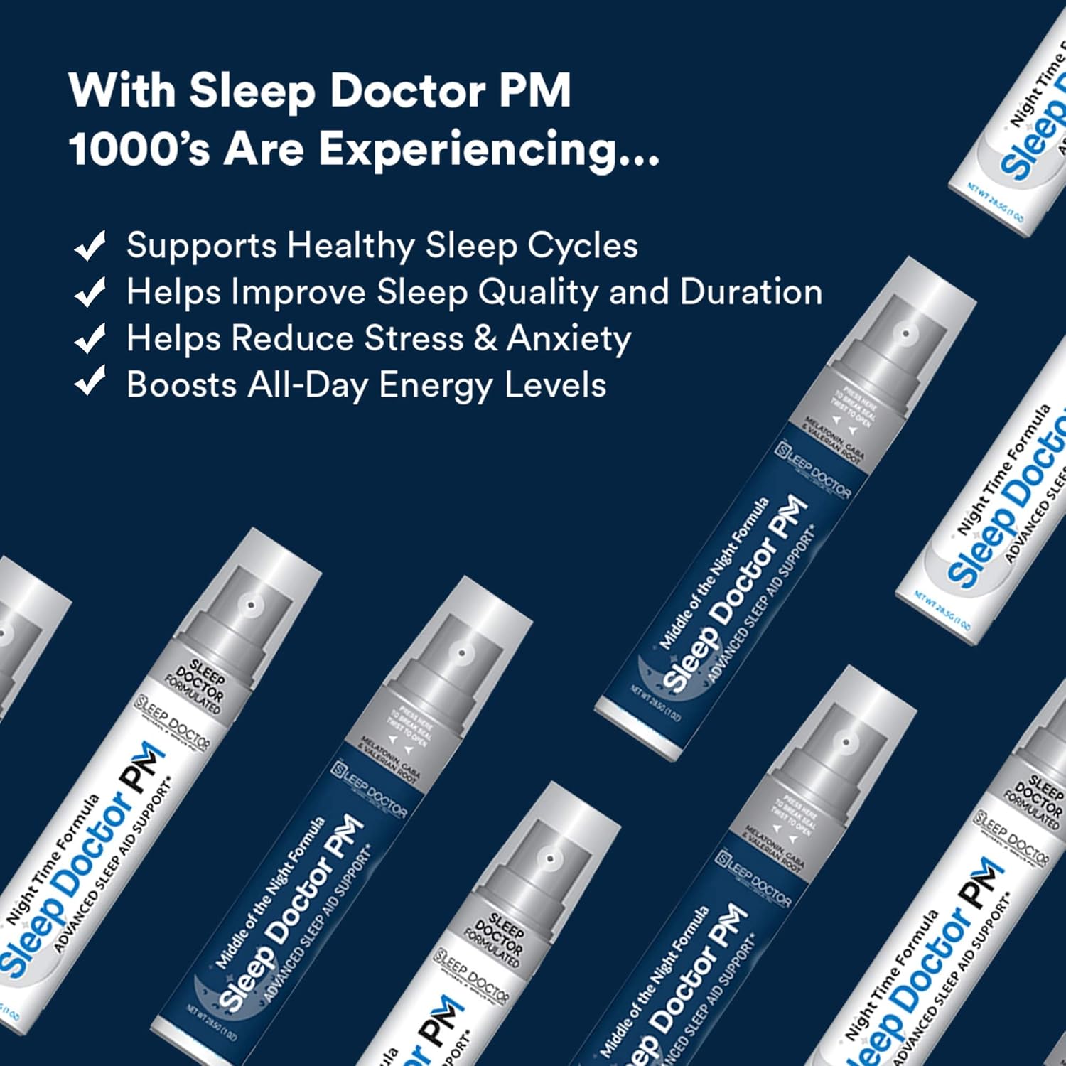 Sleep Doctor PM Sleep Aid | Night Time Formula | Advanced Sleep Support for Adults | Sleep Spray Formulated by Dr. Michael Breus - America's Sleep Doctor: Health & Personal Care