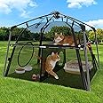 Extra Large Catio Outdoor Cat Enclosure Rywell 2-Tier Cat Tent for Patio, Balcony, Indoor & Camping, Foldable Outdoor Cat Playpen with Windows, Weatherproof Sunproof (Carry Bag Included)