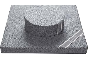 hunnidspace Meditation Cushion with Washable Premium Velvet Cover,100% Memory Foam Square Floor Cushion and Buckwheat Cushion Seating for Adults and Children Sitting, Yoga, Reading (Premium Grey)