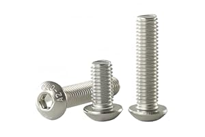 YIIFLY M8 x 25mm, M8 Button Head Socket Cap Bolts Screws,304 Stainless Steel(A2-70), Allen Hex Drive, Bright Finish, M8x1.25,