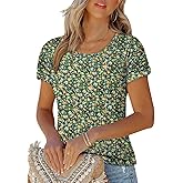 Womens Short Sleeve Tops Casual Solid Color Ladies Summer Shirts Dressy Plus Size T Shirts