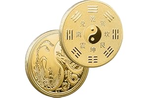 YAKIN SHOP Traditional Chinese Loong and Phoenix Lucky Coin Lottery Ticket Scratcher Tool Lucky Charms Challenge Coin