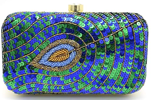 Tooba Handicraft Party Wear Hand Embroidered Box Clutch Bag Purse For Bridal, Casual, Party, Wedding