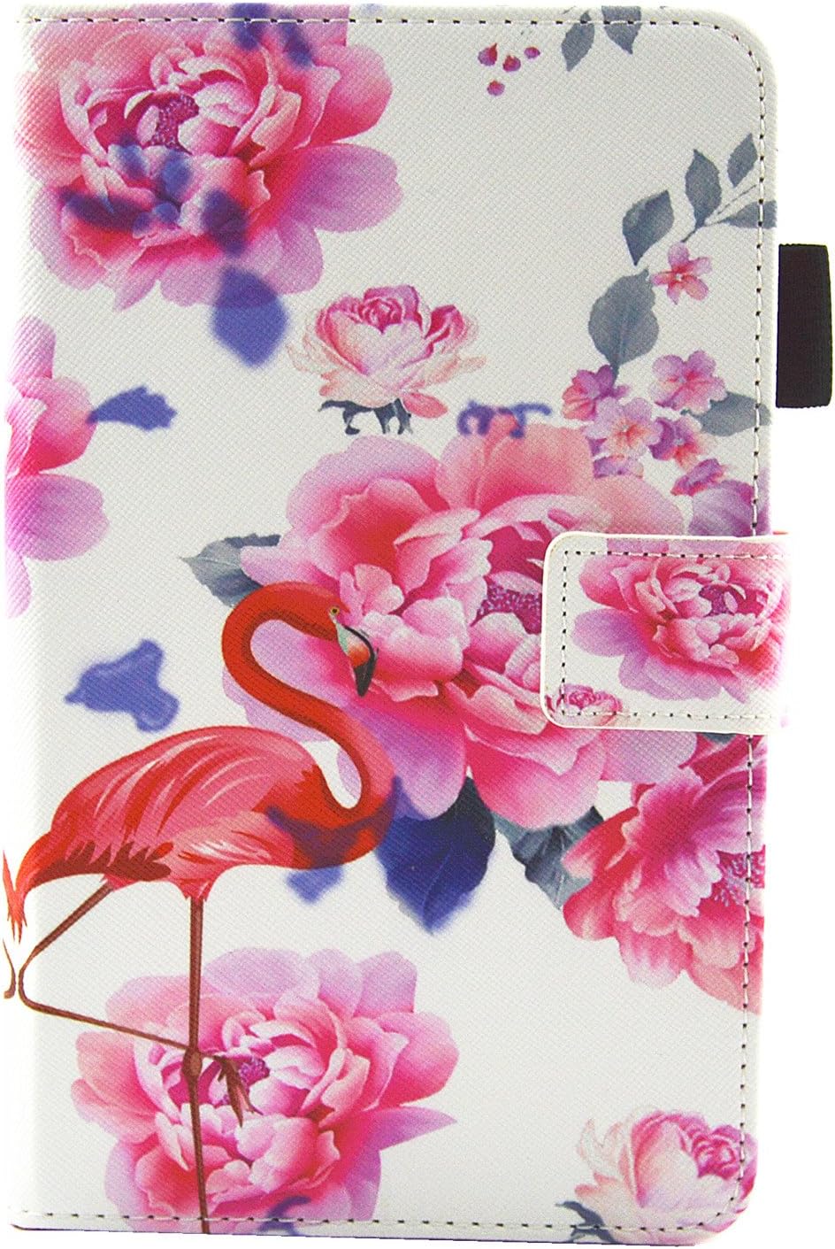 HereMore Samsung Galaxy Tab A 7 Inch Case (SM-T280/T285), Leather Folio Case Cover for Samsung Galaxy Tab A6 7.0 Tablet, with Pen Holder, Document Card Pocket, Rose Flowers
