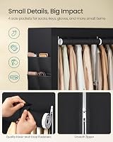 SONGMICS Clothes Wardrobe Portable Closet with 2 Hanging Rails 4 Pockets 167 cm view 7