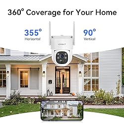 VORGUT Solar Security Camera System, 10" LCD