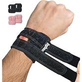 HGBOO 2-Pack TFCC Wrist Brace Support for Ulnar Pain, Carpal Tunnel &amp; Tendinitis Relief, Dual Adjustable Straps Wrist Wrap, Breathable Comfortable Wrist Brace for Sports, Work &amp; Daily Use (Black)