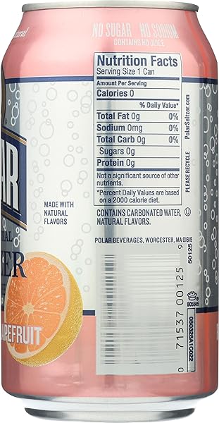 POLAR SELTZER WATER, GRAPEFRUIT, 12 FL OZ