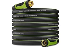 LINQUO Hybrid Leader Hose 200 ft x 5/8" - 2024 Upgraded Ultra Durable& Weatherproof Outdoor Garden Hoses - No Kink, Flexible,Leakproof Water Hose with Male to Female Fittings, 600 Burst PSI