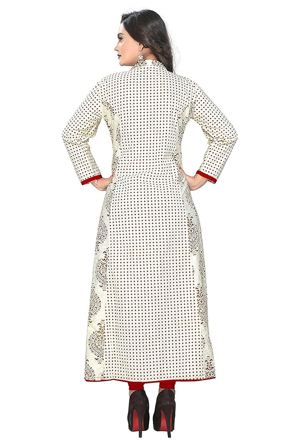 fabdiamond women's cotton a-line kurti(xl-size)