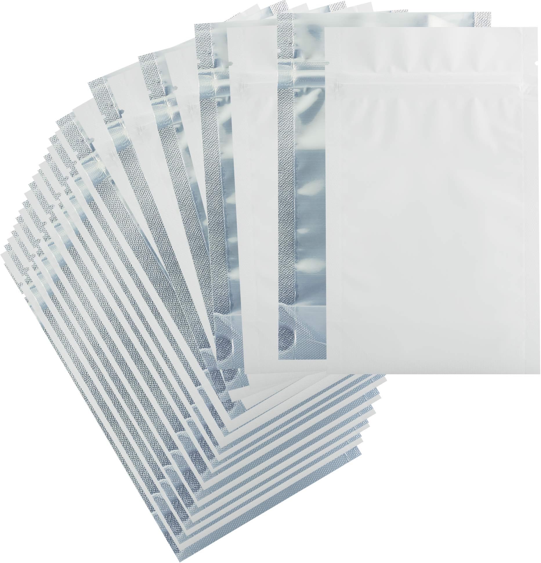 Smell Proof Barrier Bags- Zipper w/Heat Seal - 100 Bags (Matte White & Clear, 1/4 Ounce)