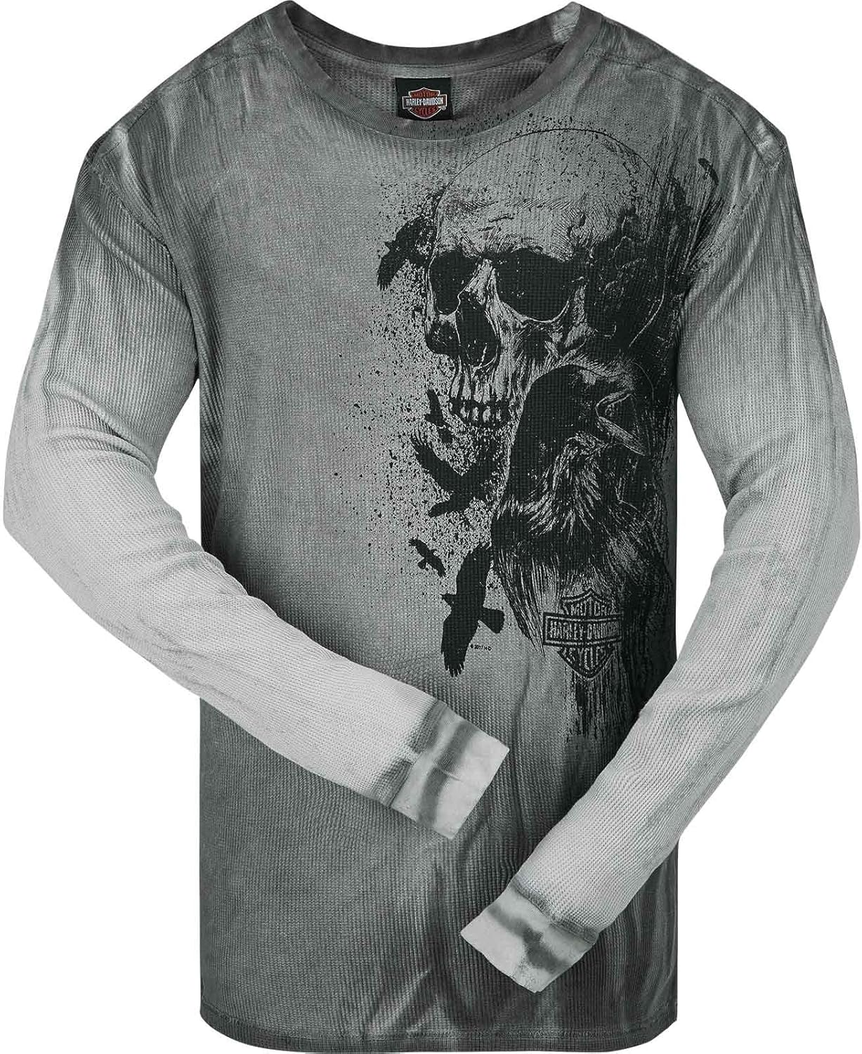Harley Davidson LongSleeve Thermal Shirt Crow Skull Camp