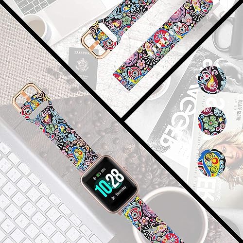 ViCRiOR Ersatzarmband Für ID205L Smartwatch – 19 Mm, Weiches Silikon Mit Blumenmuster, Quick Release