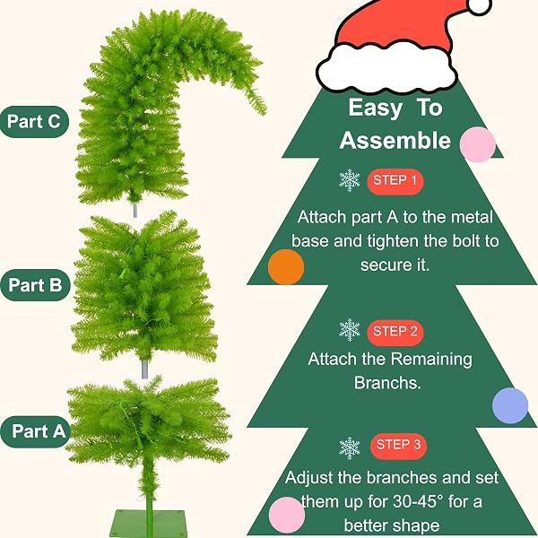 5.5FT PRE-LIT WHIMSICAL ARTIFICIAL CHRISTMAS TREE WITH 150 LED LIGHTS & COLORFUL BALLS, XMAS TREE WITH 8 LIGHTING MODES TIMER REMOTE CONTROL & METAL STAND FOR OFFICE HOME DECOR INDOOR