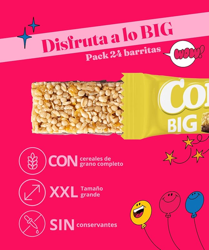 Big Barritas Sin Azúcares Añadidos Chocolate y Banana, 24x50 g