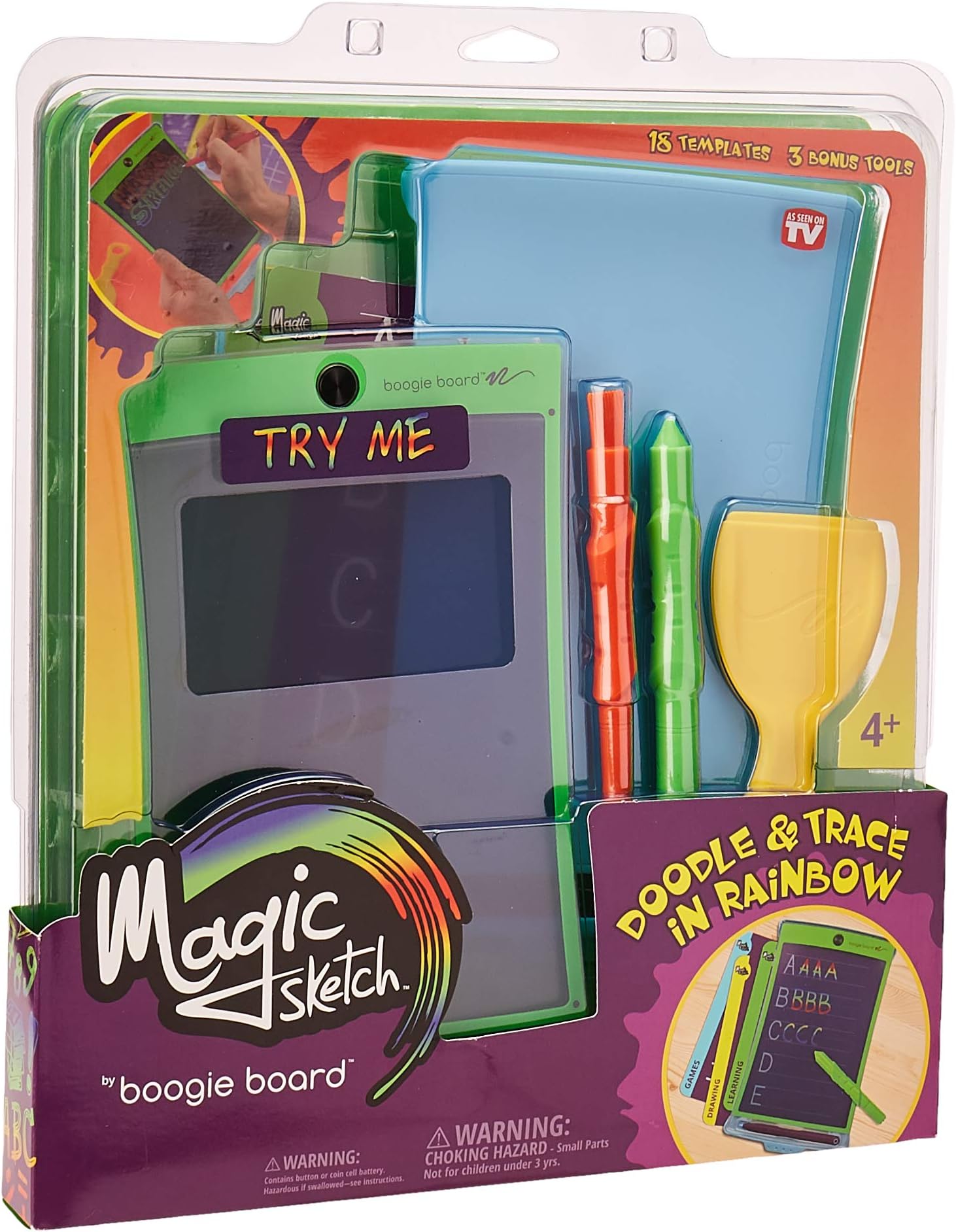 Boogie Board Magic Sketch Color LCD Writing Tablet + 4 Different Stylus and 18 Stencils for Drawing, Writing, and Tracing eWriter Ages 3+
