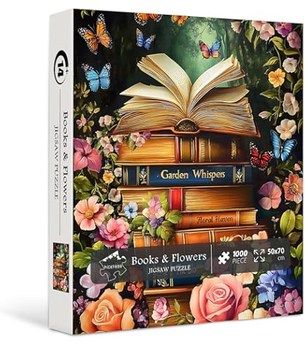 PICKFORU - Puzzle di fiori selvatici per adulti, 1000 pezzi, libri