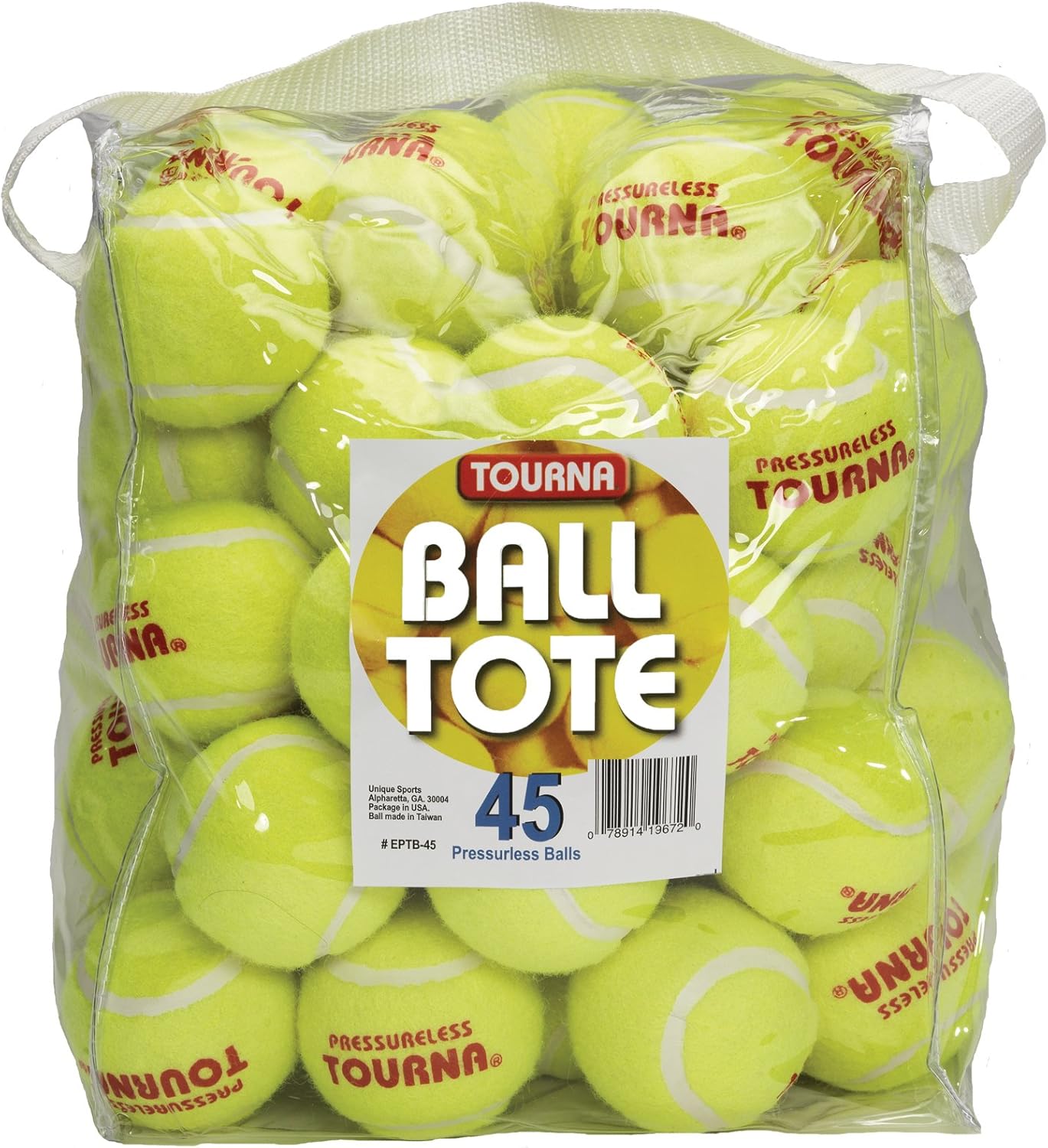 Tourna Pressureless Tennis Balls with Vinyl Tote (45 pack of balls) : Sports & Outdoors