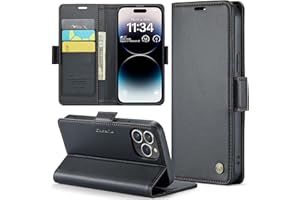 Rerzoiro for iPhone 14 Pro Max Case, Premium PU Leather Wallet Case Flip Cover with [RFID Blocking][Card Holder][Stand Function] Shockproof Protective for iPhone 14 Pro Max, Black