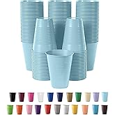Party Solids Light Blue Plastic Cups - 12 oz, Pack Of 100
