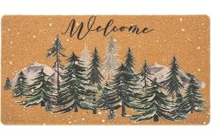 FGSS Christmas-Welcome Door-Mats Coir-Doormats - Non-Slip Front Door Mat Seasonal Winter Christmas Holiday Doormat for Indoor Outdoor Entrance Decor 17 X 29 Inch