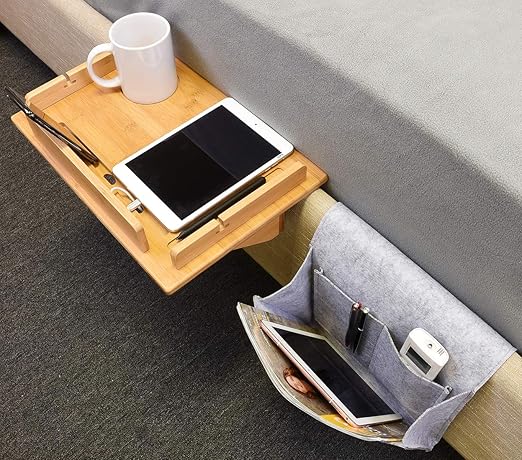 Tirrinia Bedside Shelf Table Storage Organizer Caddy Cup Pen Recess Design Detachable Frame Charger Cord Slots Floating Tray For College Student Dorm Bunk Beds Kids Nightstand 15 X 10 Amazon Ca