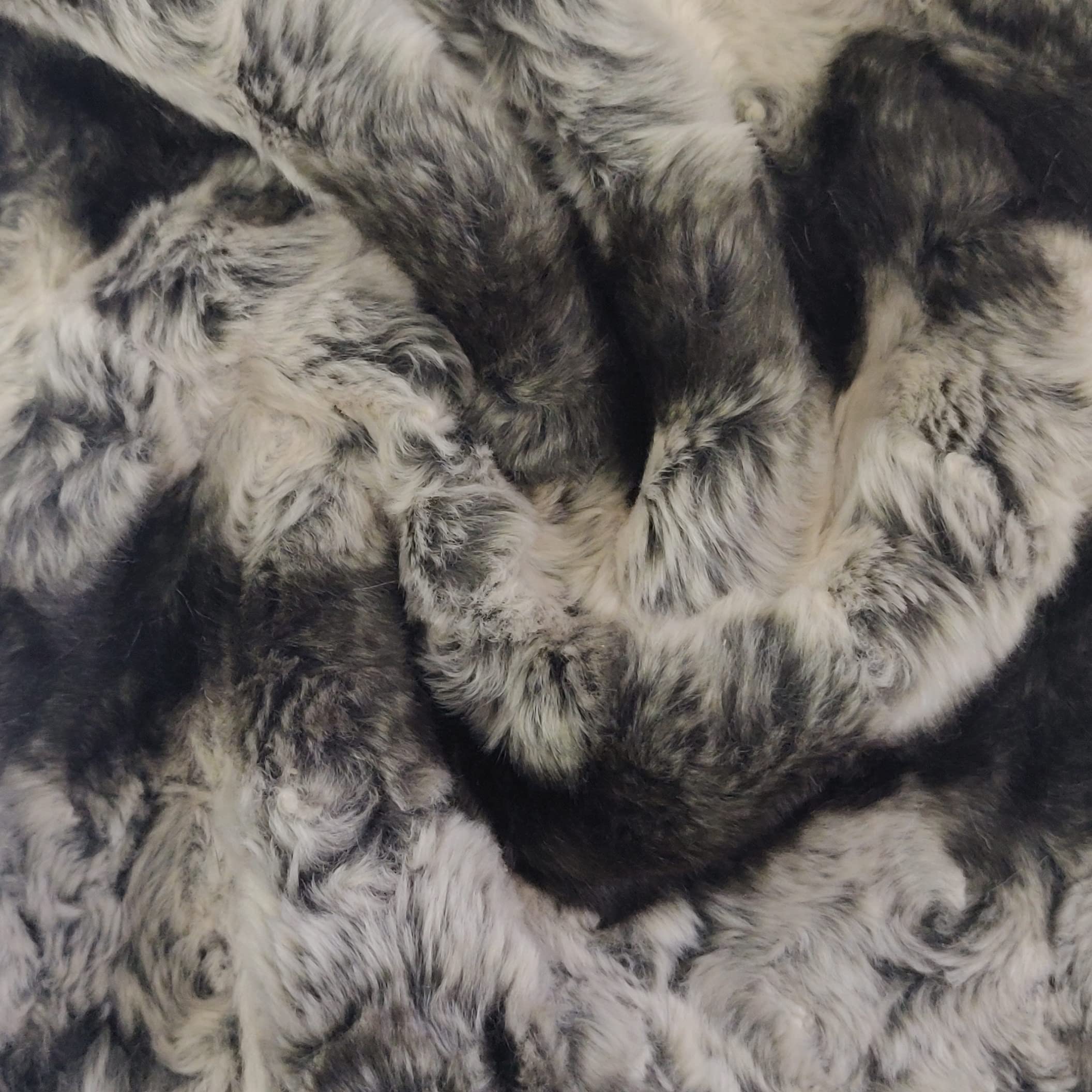 Super Luxury Faux Fur Fabric Material Raccoon Swirls, 1Mtr 150cm x 100cm